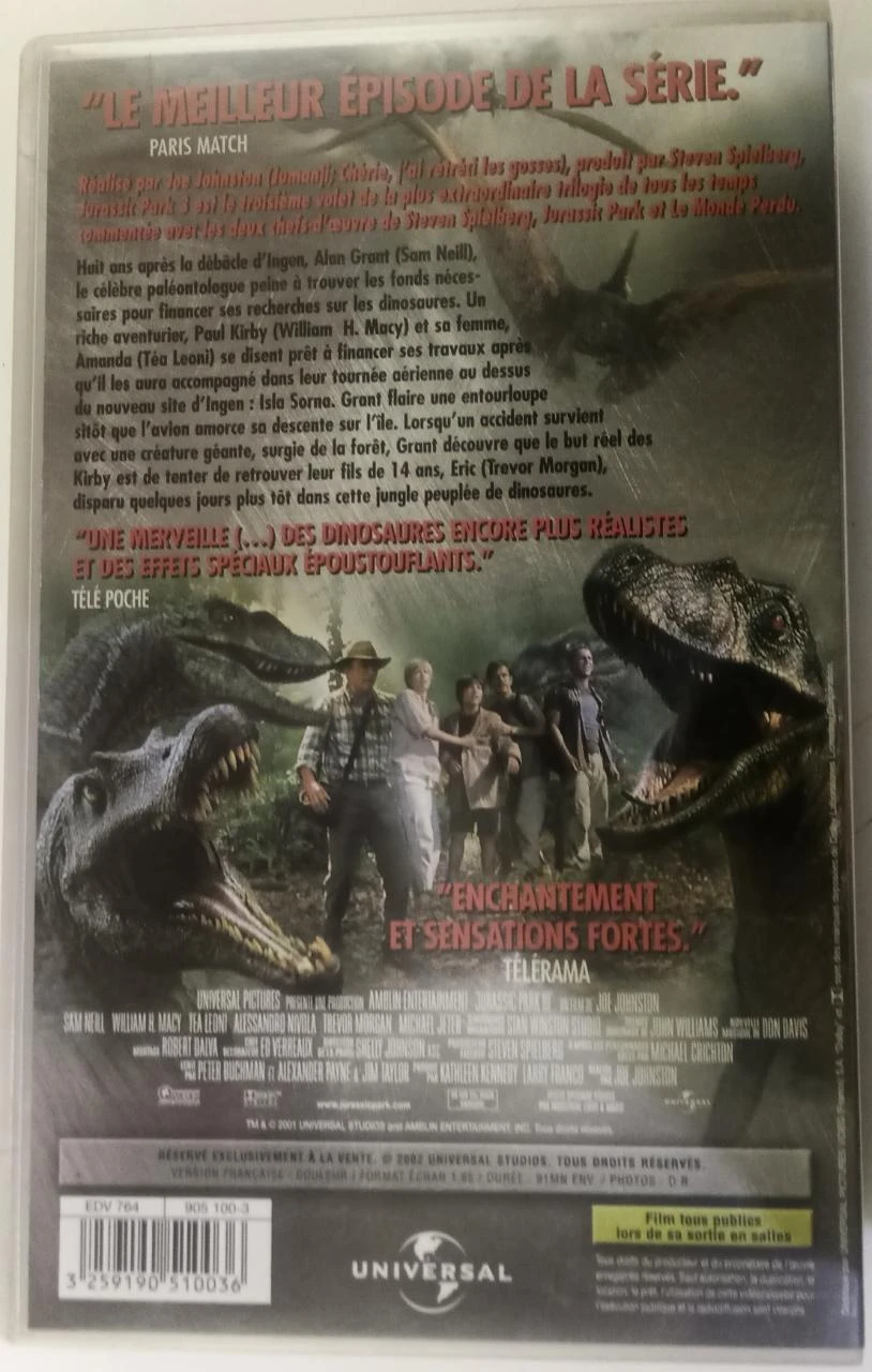 VHS – Jurassic Park III – Universal – Sam Neill – photo 4